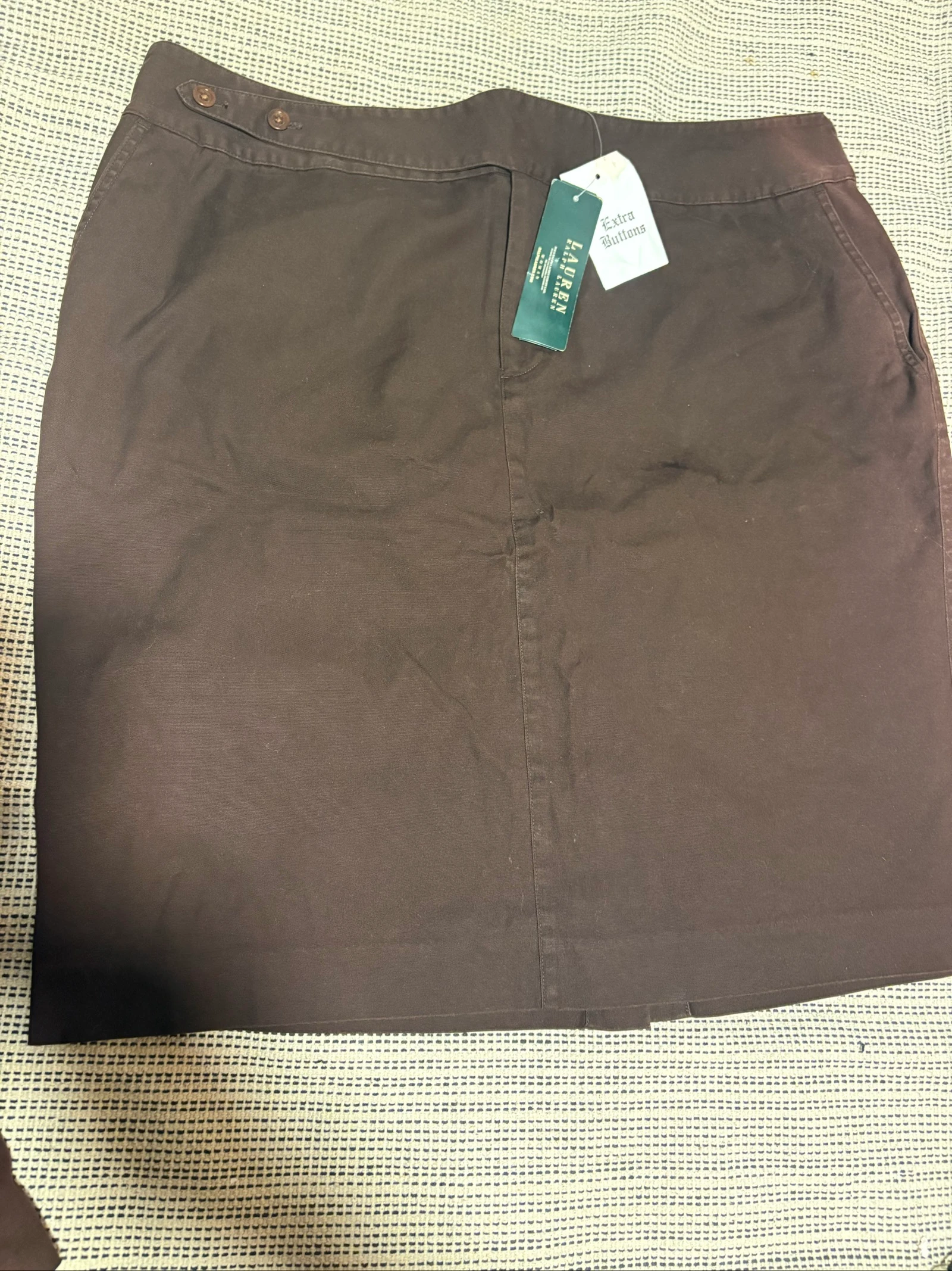 jupe falda lauren ralph lauren marron brown 18w 52 new etiquetas